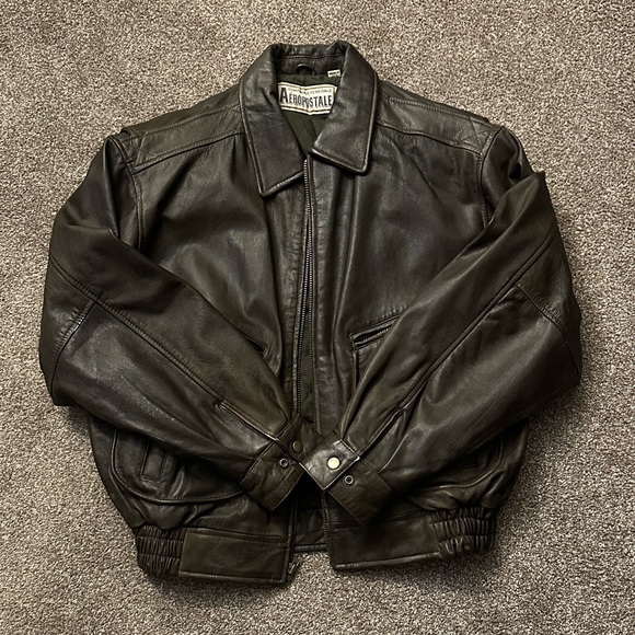 Aeropostale Dark Brown Leather Jacket